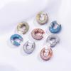 Aretes de dama estilo INS europeo y americano de diamantes completos, los más vendidos transfronterizos, aretes sencillos que combinan con todo, fabricantes mayoristas de aretes de moda para mujer