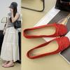 Sapatilhas de Bico Quadrado e Decote Baixo para Mulheres 2025 Primavera e Outono Novo Estilo Coreano Cor Pura Salto Baixo Confortáveis Casuais Slip-On