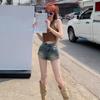 Shorts de Mezclilla Vintage de las Spice Girls para Mujer Verano Trendy Nuevo Pantalones Cortos Ajustados Hot Pants Cintura Alta Cortos Rectos Pierna Ancha