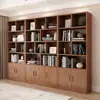 Desfuncionalización de Sala de Estar Estantería de Madera Maciza Estante de Almacenamiento Gabinete de Pared Completa a Techo para Sala de Estar Combinación de Librería Gabinete de Almacenamiento Simple Gabinete de Almacenamiento