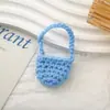 Bolsa de Ombro Mini Boneca Fofa, Bolsa Tricotada em Lã Multicor Feita à Mão em Crochê, Fone de Ouvido Bluetooth, Acessórios de Roupa para Boneca