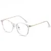 Nuevas Gafas Redondas con Filtro de Luz Azul para Mujer 8905 Montura de Gafas Tr90 Europea y Americana Montura Clásica Moderna de Marco Pequeño Montura para Gafas de Miopía