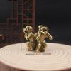 Cobre puro sólido faça velhos três ornamentos de macaco não olhe não ouça peso de papel chá animal de estimação casa anti-homenzinho ornamentos feng shui