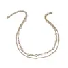 Joyería de Venta Caliente Transfronteriza Europea y Americana, Elegante Collar Multicapa Incrustado de Diamantes para Mujer, Cadena de Clavícula Simple de Alta Gama, Accesorio para el Cuello