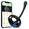 Anel de bloqueio de contas anais masculinas, plug anal de anel duplo, anel vibratório de massagem prostática com controle remoto sem fio, brinquedo sexual adulto