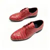 Zapatos de cuero a cuadros para hombre, zapatos pequeños de cuero con cordones, zapatos de cuero de punta de talla extragrande transfronterizos, zapatos de cuero casuales formales de moda modernos para hombre