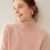 Novo Suéter de Cashmere Outono e Inverno para Mulheres, Suéter Básico Tricotado de Gola Alta Engrossado, Solto, Macio e Sedoso, Suéter Interno Quente Amigo da Pele