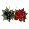 Bestseller transfronteiriço 30cm veludo lantejou flores artificiais e folhas flores de Natal decorações de árvore de Natal guirlanda acessórios