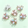 Liga de imitação de acrílico DIY joias coloridas três pérolas flor coração placa de flor fivela acessórios de cabelo acessórios de strass material