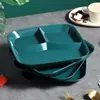 Plato Dividido Estilo Japonés Transfronterizo, Plato para Comidas Ligeras y Pérdida de Peso, Plato Doméstico para Control de Porciones, Plato de Desayuno y Snacks con Tres Compartimentos, Resistente a Caídas para Adultos