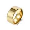 Anillo de Acero de Titanio Anillo Simple Neutro Brillante Borde Biselado Doble Arco Interior Pulido a Mano Joyería de Mano de Alta Calidad que No se Desvanece