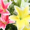 Lírio Simuladp Transfronteiriço 3 Cabeças Multi-Cabeças Atacado Display de Mesa Flor Decorativa Lírio Selvagem Simuladp Buquê de Casamento