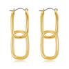 Europa y Estados Unidos aretes de moda geométricos ovalados redondos de gran venta estilo simple de metal alto sentido del diseño de atmósfera joyería