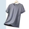 Camiseta de manga curta masculina, moda verão, solta, meia manga, 2025, nova, fitness, corrida, simples, estampada, top T
