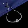 Pulseira Girassol de Moissanita Vendida Quente em Transmissão Ao Vivo Japonesa e Coreana Pulseira de Diamante de Dois Quilates Feminina Fabricante de Fonte de Puxar Atacado