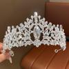 Tiara de Flor de Diamante Folha Coroa de Aniversário de Princesa Atmosfera Coroa de Cabeça Luxo Leve Moda Alto Senso Joias Atacado Mulheres