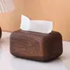 Caixa de Lenços Estilo Chinês Imitando Madeira de Nogueira para Uso Doméstico, Restaurante de Luxo, Mesa de Centro de Sala de Estar Estilo Vintage, Caixa de Armazenamento para Hotel e Pousada