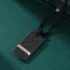 Nuevo Colgante de Marca Militar de Combinación de Carbono Puro para Hombre, Acero Inoxidable con Incrustaciones de Piedra, Personalizado, Acero de Titanio Negro, Ropa, Colgante de Acero Inoxidable