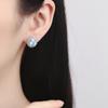 Pendientes de plata de ley 925 con topacio azul marino para mujer, con incrustaciones de diamantes redondos, estilo coreano, color de alta calidad, ¡2024!