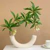 Planta Verde Artificial Impresa en 3D Original Auténtica Piedra de Agua Banyan Flor Falsa Decoración en Maceta Decoración de Mesa de Comedor para Sala de Estar Decoración Floral