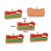 Serie Navideña de Resina DIY Colgante de Papá Noel Regalo Muñeco de Nieve Pulsera Llavero Colgante Decorativo W462