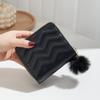 Mini Billetera Doble Cremallera 2024nuevo monederos Moda Bordado Pequeño Tarjetero Estudiante Felpa Bolso Pequeño para Mujer