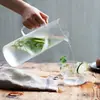 Hervidor de Agua Fría de Cuerpo Recto Gran Capacidad Vidrio Transparente Tapa de Bambú Infusor de Té Alto Borosilicato Fabricante