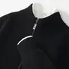 Nuevo Cárdigan Pesado Grueso 100% Lana Otoño e Invierno para Hombre con Cuello Alto, Cremallera, Bolsillos, Chaqueta de Punto, Suéter Holgado, Moderno