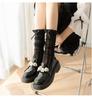 Medias y Calcetines Negros, Diseño de Estilo Girly de Verano, Calcetines Lolita Exquisitos de Encaje Sin Costuras