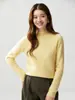 26 Outono Inverno Novo Suéter Feminino de Cashmere com Gola Meia-Alta, Malha Fina em Ponto Pequeno, Corpo Inteiro, Tricô Espesso, Manga Longa, Camada Base, Suéter de Tricô