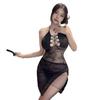 Fan Lei Lencería Sexy Falda Larga Sexy Uniforme de Malla Transparente Atractivo Conjunto de Pijamas Apasionado Qqny710
