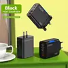 Carregador Multi-Porta Transfronteiriço 240W com Luz, 3PD + Duplo USB, Padrões dos EUA e Europeu, Adequado para Carregadores Apple e Huawei