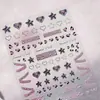 Pegatinas para Uñas Rosa Girly con Lazo de Encaje 3D Infantiles Populares M992 Estampado Cuadros Dulces y Geniales