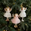 Novo Pingente de Pelúcia de Anjo com Galhos de Rena para Árvore de Natal Boneca Criativa Pingente de Decoração