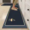 Terra de Diatomáceas Lavagem de Cozinha Sem Lavagem Tapete de Chão Antiderrapante Absorvente de Água Absorvente de Óleo Banheiro Vaso Sanitário Doméstico Limpável Tira Longa Resistente a Manchas Prova de Óleo