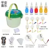 Paquete de Materiales para Ventilador de Pintura Juego Completo de Ventilador Redondo en Blanco Pigmento de Pintura Grande Ventilador de Pintura Ventilador de Pintura DIY Bolsa de Herramientas de Pintura con Palabra Ventilador de Pintura