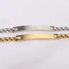 Nuevo Producto Transfronterizo Europeo y Americano Cadena de Perlas Curvada Brillante Simple Personalizada de 6 mm Pulsera de Acero Inoxidable para Mujer con Logo Láser