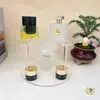 Soporte de Exhibición de Perfume de Acrílico Transparente, Almacenamiento de Cosméticos Semicircular de Tres Niveles, Organizador de Muestras de Labiales por Niveles
