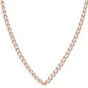 Collar de Encaje de Otoño Oro Rosa 585 Oro Púrpura Ruso Cadena Larga Desnuda Cadena para Clavícula de Lujo Accesible Joyería de Oro Rosa