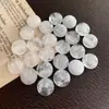 Cabochão Oval de Cristal Branco Natural para Anel com Fundo Plano Atacado Acessórios Semi-Acabados para Inlay Feitos à Mão DIY do Fabricante