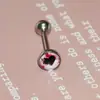 Anillo para la Lengua de Acero Inoxidable con Diseño de Corazón Roto de Dos Colores y Goteo de Aceite, Decoración Espiral Exterior para la Lengua, Joyería para Piercing de Anillo para la Lengua Recubierto de Goma, Venta al por Mayor Transfronteriza