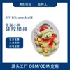 Molde de Silicona para Hornear Navidad Oso de Encaje DIY Hecho a Mano Fondant Pasta de Goma Decoración de Pastel Postre Molde Especial