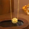 Colar de Contas da Sorte com Mantra de Seis Caracteres em Prata Pura 999 para Mulheres, Nova Corrente para Clavícula Banhada a Ouro Estilo Chinês, Atacado de Joias em Prata Pura