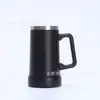 Taza de viaje transfronteriza con asa, acero inoxidable 304, gran capacidad, aislada al vacío, taza de café portátil para exteriores