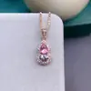 Colgante de Espinela Pura Natural Cristal Súper Rosa Transparente Plata 925 Incrustación Seiko Piedra Principal 4x5mm4x6mm