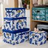Caja de Almacenamiento con Elementos Navideños Grande Mediana Pequeña Juego de Tres Piezas Algodón Lino Estampado Ropa de Cama Ropa Suéter Caja de Almacenamiento