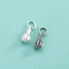Acessórios de prata de lei S925, pingente de flor pequena, folha, galho, pingente de folha de ginkgo, berloque de pulseira de pérola de cristal, enfeite pendente