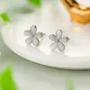 Pendientes para Mujer Aguja de Plata S925 Pendientes de Botón Florales Artefacto de Cuidado del Oído Nicho Pendientes Mini Moda Pendientes Versátiles Venta al por Mayor