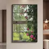 Pintura Decorativa Moderna Minimalista de Janela Falsa com Vista para o Mar para Sala de Estar, Parede de Fundo de Sofá, Pintura Suspensa para Extensão de Espaço