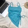 Camisola con Abertura Irregular para Mujer, Ropa Interior de Verano con Cordones y Almohadillas en el Pecho, Top Tubo Dulce y Picante para Chicas Calientes